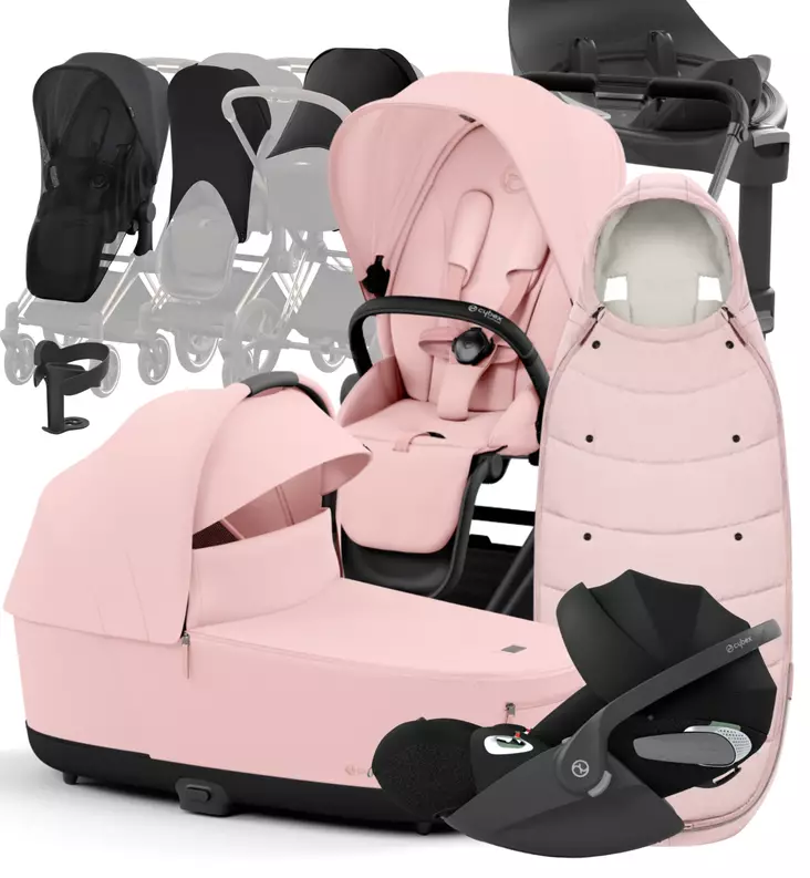 Cybex ePriam 4 Lastenvaunujen Starttipaketti lisävarusteilla peahc pink wauva - Yhdistelmävaunut - 521002365-PLVPP - 1