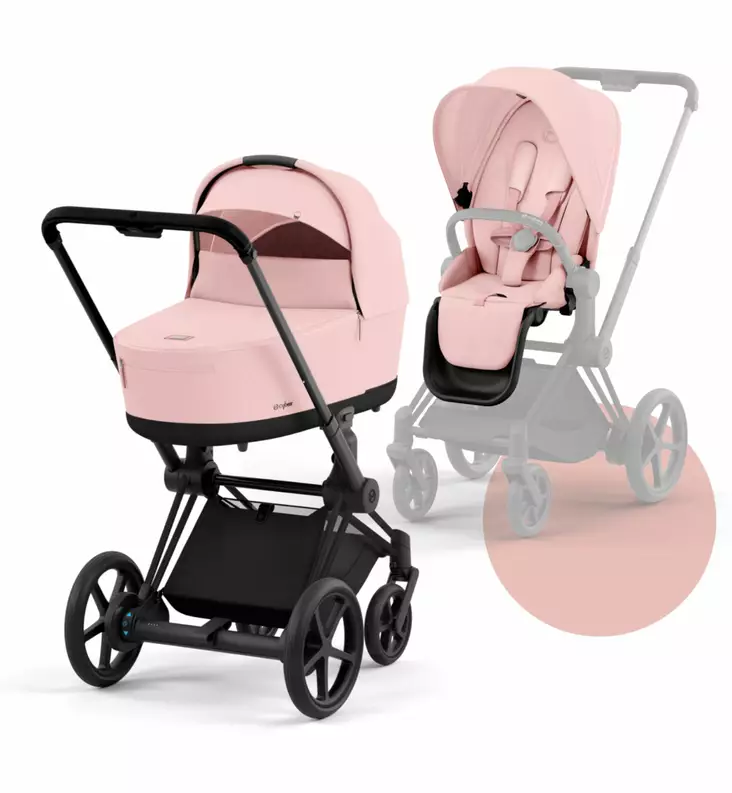 Cybex_ePriam_yhdistelmÃ¤vaunut_PeachPink_MattBlack_wauva - Yhdistelmävaunut - 521002365-PMABLPCP - 60