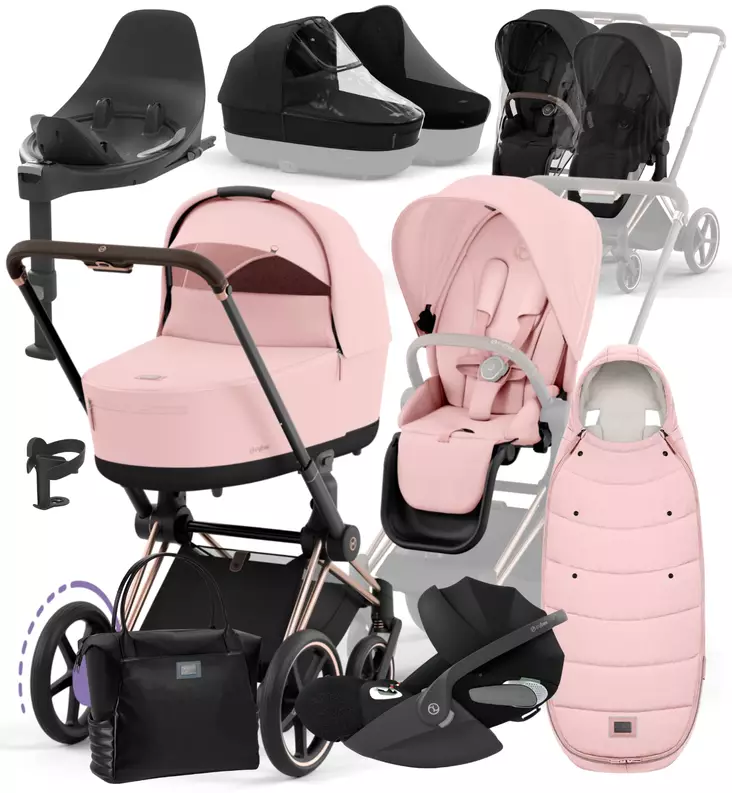 Cybex ePriam Lastenvaunujen Starttipaketti All-in-One Peach Pink wauva - Yhdistelmävaunut - 521002373-ASPPP - 1