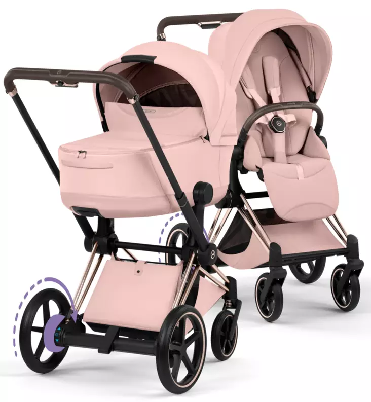 Cybex ePriam Style Sähköavusteiset Lastenvaunut rose gold peach pink wauva - Yhdistelmävaunut - 526000255-PYPP - 1