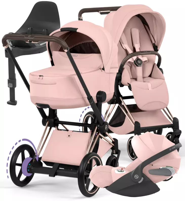 Cybex ePriam Style Sähköavusteiset Lastenvaunut Starttipaketti Cloud T turvakaukalolla ja jalustalla - Yhdistelmävaunut - 526000255SPYPP - 1