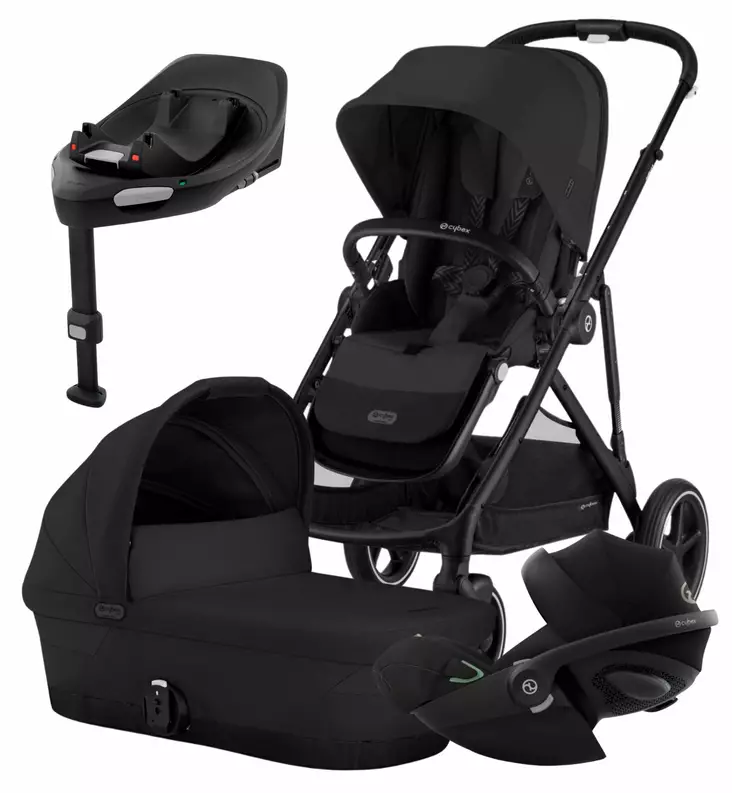 Cybex Gazelle S Lastenvaunujen Starttipaketti Cloud G turvakaukalolla ja jalustalla moon black wauva - Vaunujen Starttipaketit - 522002703-SP - 1