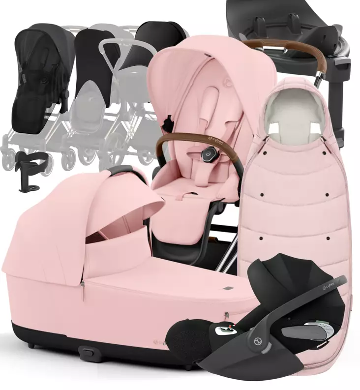 Cybex Priam 4 Lastenvaunujen Starttipaketti lisävarusteilla peach pink wauva - Yhdistelmävaunut - 521002319-PLVPP - 1