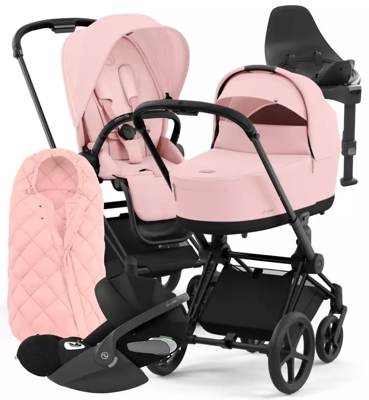 Cybex Priam 4 Lastenvaunujen Starttipaketti turvakaukalolla ja jalustalla + Snøgga lämpöpussi wauva - Yhdistelmävaunut - 521002331-SNPPP - 1