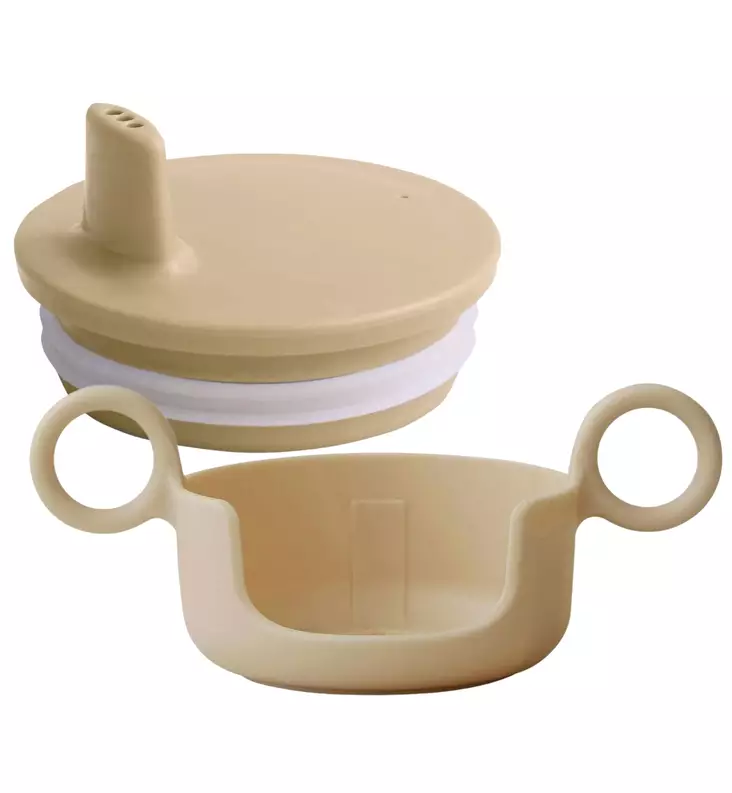 Design Letters Nokkakansi & Kahvat -setti lasten Ecozen mukiin beige wauva - Lasten mukit, nokkamukit ja pillimukit - 20202300BEIGE-P - 1