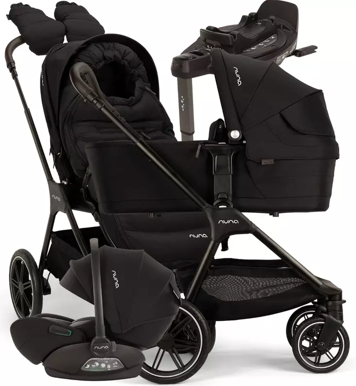 Nuna Triv LX All-Season Lastenvaunujen Starttipaketti Arra Flex turvakaukalolla ja Base Curv jalustalla cedar wauva - Yhdistelmävaunut - 297290-P - 1