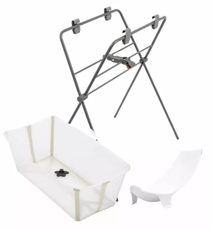 Stokke Flexi Bath Lasten kylpyamme starttipaketti Sandy Beige Wauva - Vauvan kylvettäminen - 531912-P - 1
