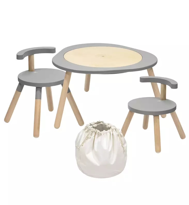 Stokke MuTable V2 Leikkipöytä & Tuolit Starttipaketti Lelusäkillä grey wauva - Leikkipöydät ja -tuolit - 627002-KP - 1