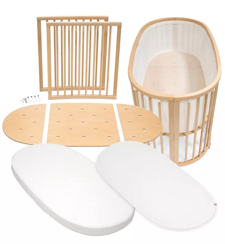 Stokke Sleepi V3 Jatkopala Starttipaketti Jatkopalat, Reunapehmuste, Muotolakana, Suojalakana, Kosteussuoja Wauva Natural - Pinnasängyt ja kehdot - 592101-P - 1