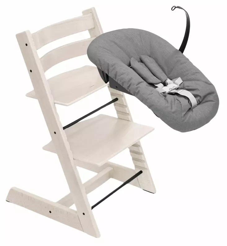 Stokke Tripp Trapp tuoli + Newborn Set Starttipaketti whitewash wauva - Syöttötuolit - 100105-NBP - 1