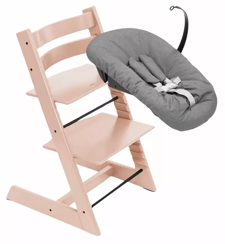 Stokke Tripp Trapp tuoli + Newborn Set Starttipaketti Serene Pink wauva - Syöttötuolit - 100134-NBP - 1