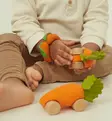 Oli&Carol leluauto porkkana vauvalelu taaperolelu leikkiauto wauva - Vaunu- ja aktiviteettilelut vauvoille - L-CARROT-CAR - 2