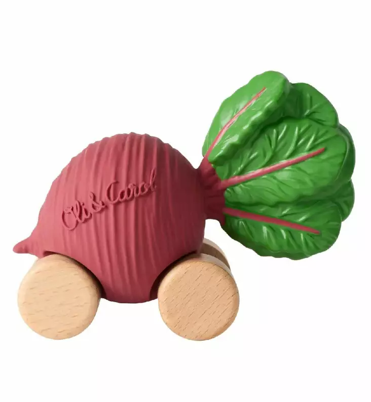 Oli&Carol Betty Punajuuri leikkiauto leluauto wauva - Vaunu- ja aktiviteettilelut vauvoille - L-BEETROOT-CAR - 1