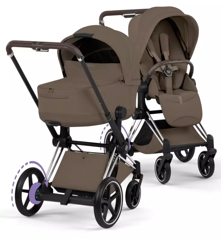 Cybex ePriam Style Sähköavusteiset Lastenvaunut chrome brown coconut brown wauva - Yhdistelmävaunut - 526000231-PYCBR - 1