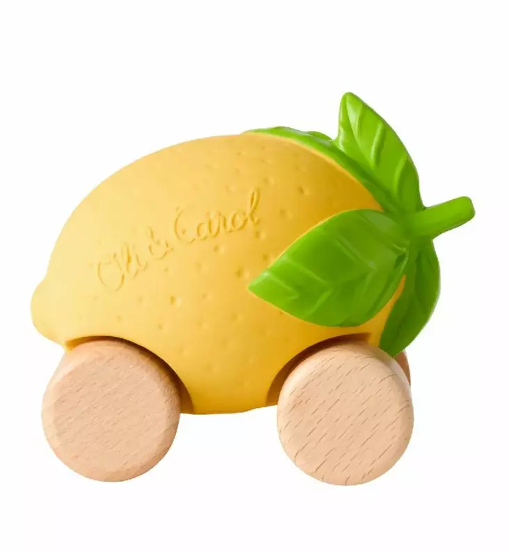 Oli&Carol Lout The Lemon leikkiauto ekologinen leluauto wauva - Vaunu- ja aktiviteettilelut vauvoille - L-LEMON-CAR - 1