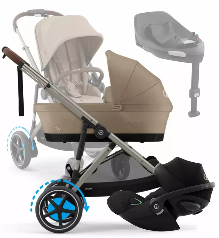 Cybex eGazelle starttipaketti s=C3=A4hk=C3=B6avusteiset vaunut turvaka=
ukalo jalusta wauva - Vaunujen Starttipaketit - 524000547-PS - 1