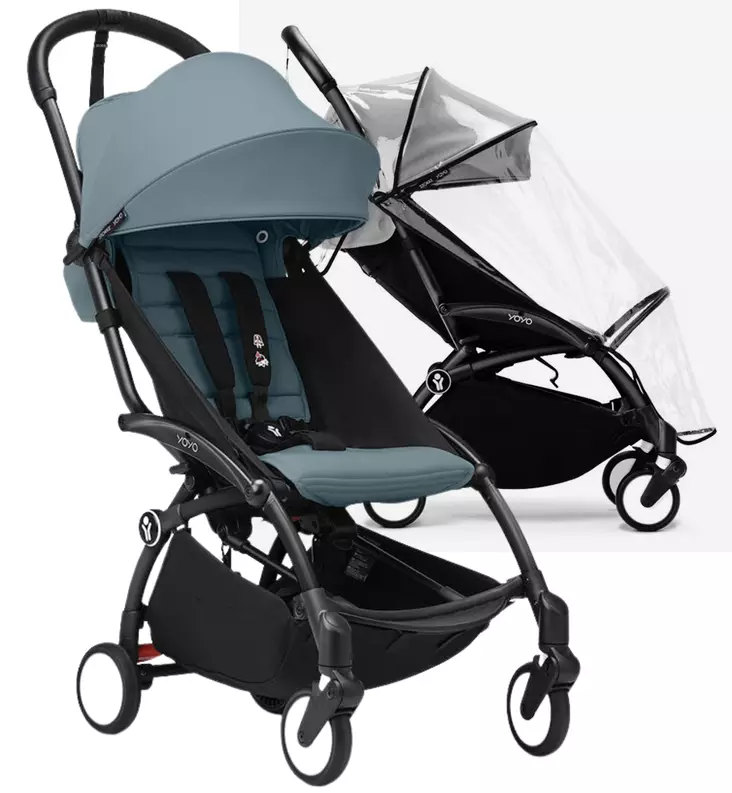 Stokke Yoyo3 Matkarattaat Starttipaketti sadesuojalla aqua wauva - Matkarattaat - 646002-PAQS - 1