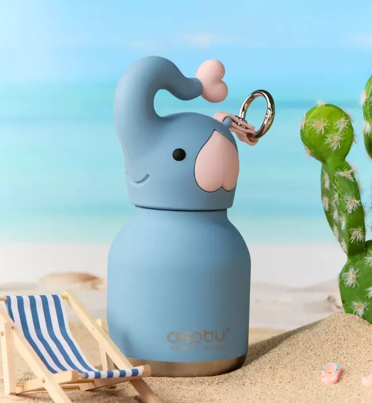 asobu mini bestie lasten metallinen pillipullo wauva - Lasten mukit, nokkamukit ja pillimukit - IBV44ELEPHANT - 1