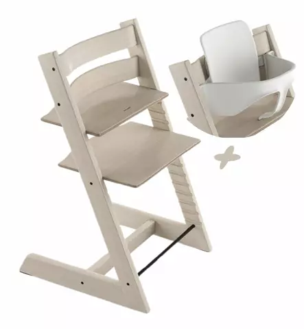 Stokke_TrippTrapp_syöttötuoli_vauvasetti_whiteWash_wauva - Syöttötuolit - 100105-PV - 1