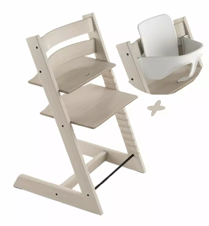 Stokke_TrippTrapp_syöttötuoli_vauvasetti_whiteWash_wauva - Syöttötuolit - 100105-PV - 1