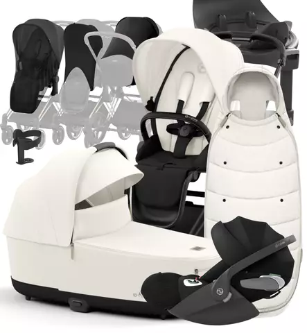 Cybex Priam 4 Lastenvaunujen Starttipaketti lisävarusteilla off white wauva - Yhdistelmävaunut - 521002331-PLVOW - 1