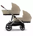 Cybex Gazelle S Twin Kaksosvaunut almond beige wauva - Kaksos- ja sisarusrattaat - 522005243-ptw - 1