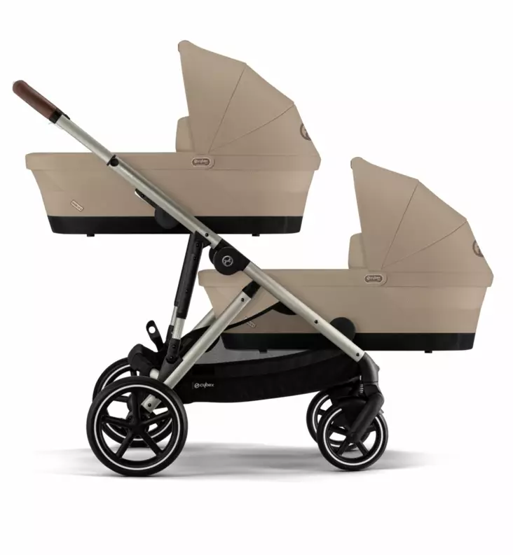 Cybex Gazelle S Twin Kaksosvaunut almond beige wauva - Kaksos- ja sisarusrattaat - 522005243-ptw - 1