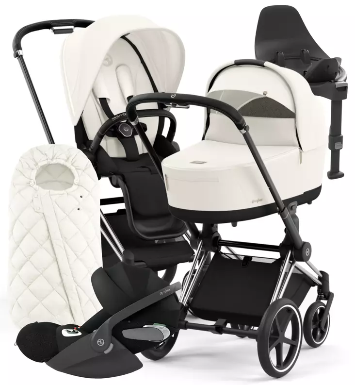Cybex Priam 4 Lastenvaunujen Starttipaketti turvakaukalolla ja jalustalla + Snøgga lämpöpussi wauva - Yhdistelmävaunut - 521002325-SNPOW - 1
