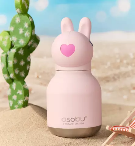 asobu mini bestie lasten metallinen pillipullo wauva - Lasten mukit, nokkamukit ja pillimukit - IBV44BUNNY - 1