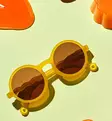 Olivio&Co Lasten Aurinkolasit 3-5v Round Citrus yellow wauva - Lasten ja vauvojen aurinkolasit - ES103-D-Y - 2