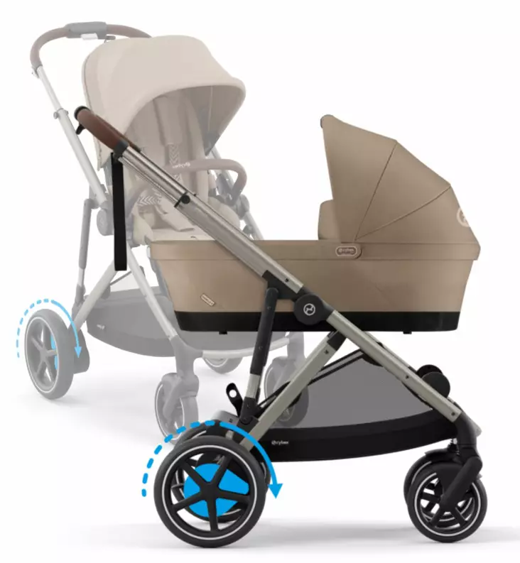 Cybex eGazelle s=C3=A4hk=C3=B6avusteiset lastenvaunut almond Beige wau=
va - Yhdistelmävaunut - 524000547-PY - 1