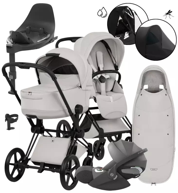 Cybex Priam Style Lastenvaunujen All-in-One Starttipaketti City Grey Matt Black wauva - Yhdistelmävaunut - 526000211PALLCITY - 1